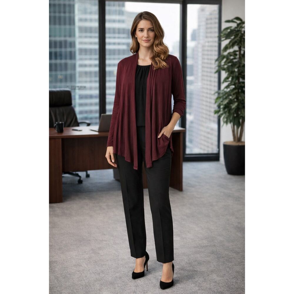 Apt 9 Port Open Front Draped Cardigan Women Lightweight XL  - A001